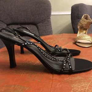 Alfani Black Slinky Studded Heels